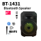 Original Super Bass Portable Bluetooth Speaker with Mic BT-1431 (4 inch) Wireless Bluetooth Speaker with LED Light TWS Link+ bluetooth speaker TF/USB/FM Radio/AUX/LED/MIC/BT Speaker Karaoke System Wireless Bluetooth Speaker